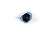 eye of spy, web cam behind a paper hole