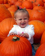 baby in pumpkin patch 2