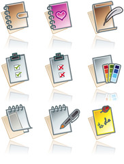 design elements 43c. paper works icons set