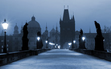 Charles Bridge, (blue) Prague