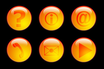 Poster - various buttons - isolated on black background