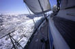 © small boat sailor - yacht beating to windward in the mediterranean