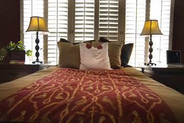  luxury hotel bedroom with shutter window light
