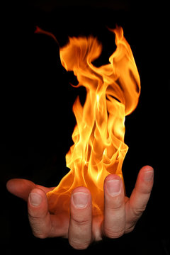 flaming hand