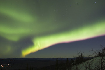 Wall Mural - colorful aurora band in the night sky