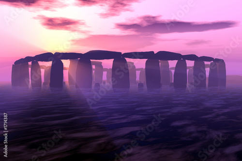 Plakat Stonehenge zachód słońca