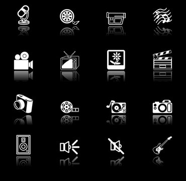 media icon series set