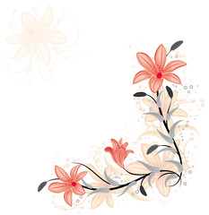 Poster - floral element for design with lily