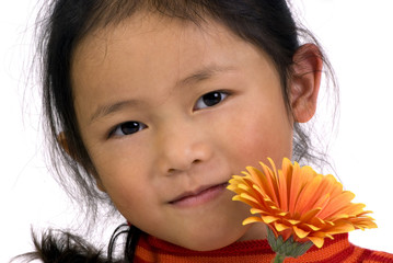 pretty girl with a flower