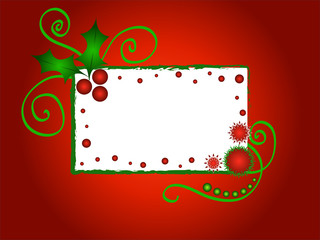 Sticker - christmas holly card