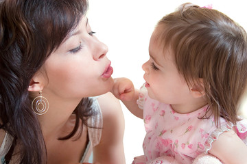 mother and little daughter