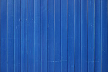 Blue Painted Wooden Garden Fence