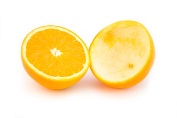 two orange half