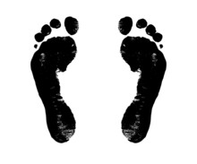 Footprints Black On White