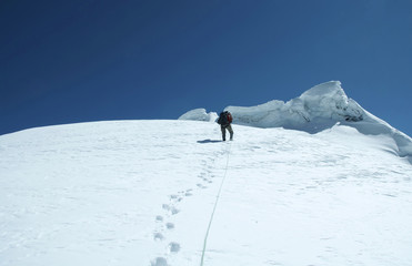 Canvas Print - climber on the peak