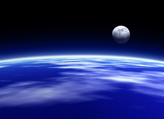 Wall Mural - earth and moon