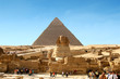 Leinwandbild Motiv sphinx and pyramid - egypt