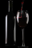 Fototapeta Panele - bottle of wine and glass