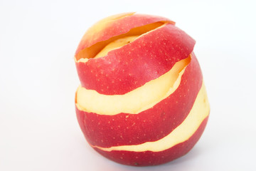 Wall Mural - half peeled red apple