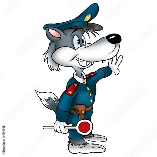 Plakat na zamówienie wolf policeman