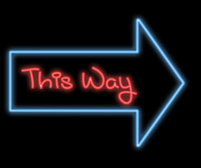 Wall Mural - neon signboard - this way