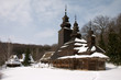 old wooden church in winter scenic