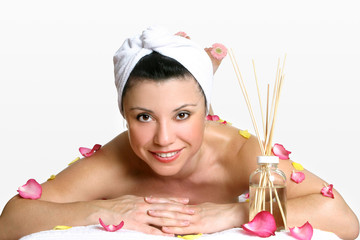 smiling woman day spa