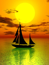 Sunset & Boat