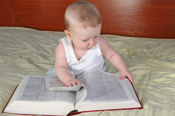 baby with book