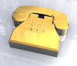 simbolo del telefono in oro pieno