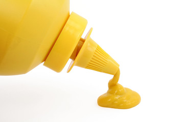 a bottle of yellow mustard