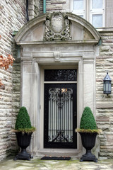 Poster - front entrance with ornate stone carvings