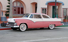 Classic Automobile In Pink Color