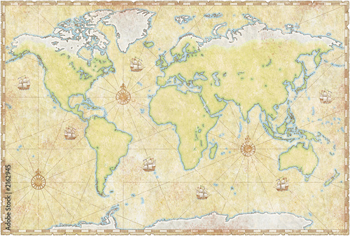 Naklejka na meble world map on parchment