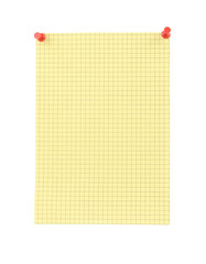 Wall Mural - yellow blank thumbtacked squared paper page