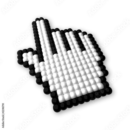 Fotografie, Tablou 3d mouse pointer – hand – isolated