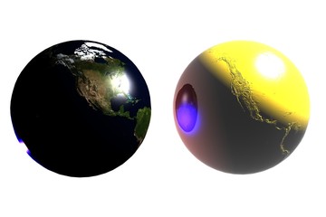 twin earths (natural/gold)