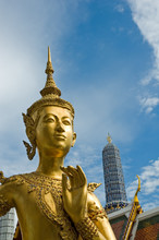 Welcome To Bangkok - Kinnari Statue At Wat Phra Kaew