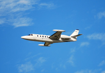 Poster - luxury private jet in flight