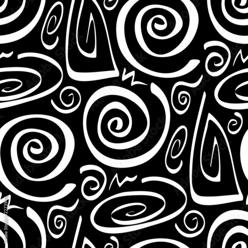 Naklejka - mata magnetyczna na lodówkę seamless cartoon swirls