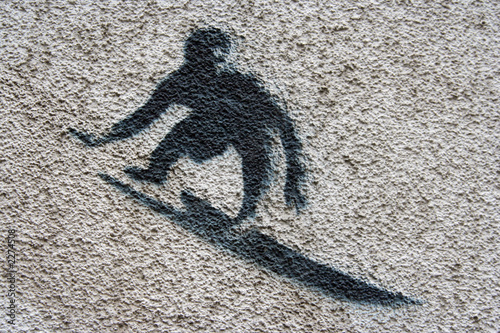Obraz w ramie surfer stencil