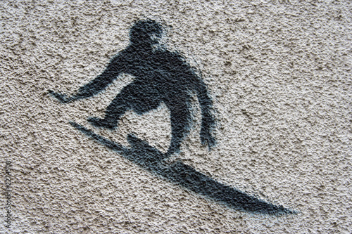 Naklejka - mata magnetyczna na lodówkę surfer stencil