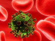 blutzellen mit hiv-virus