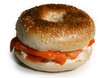 bagels sandwich with smoked salmon and cream chees