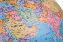 Close Up Of Middle East Map On Globe
