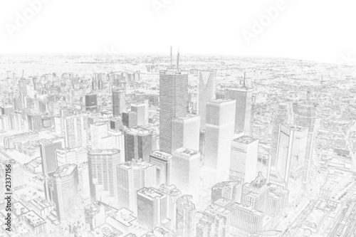 rysunek-olowkiem-panorame-miasta-toronto