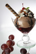 chocolate ice cream with cherry 