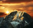 cordilleras mountain on sunset