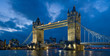 tower bridge at dusk in london, england