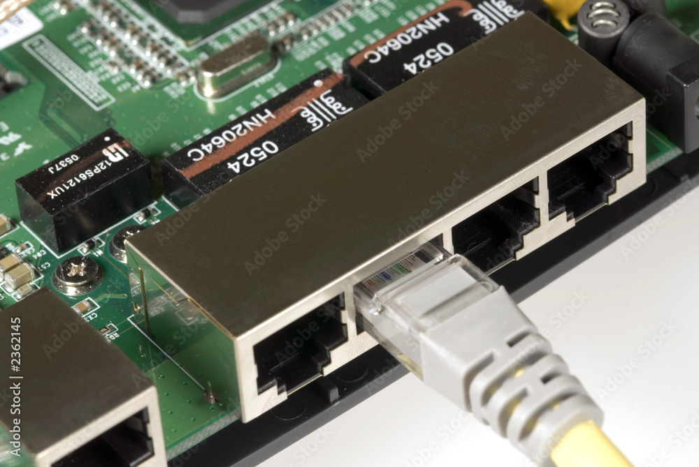 ethernet cable and router Stock Photo | Adobe Stock